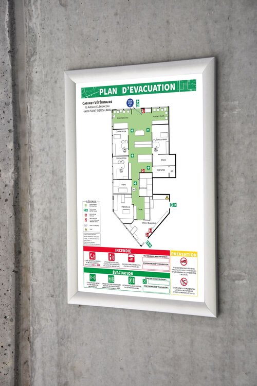 plan d'évacuation bâtiment