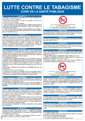 Consigne Lutte contre le Tabagisme - Format A4