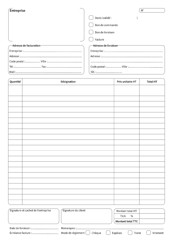 Carnet autocopiant Neutre