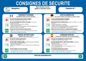 Consigne de Chambre 4 Langues - Format A4