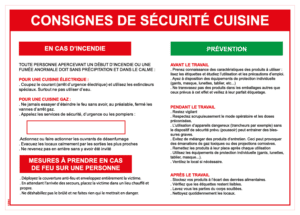 Consigne Cuisine - Format A4