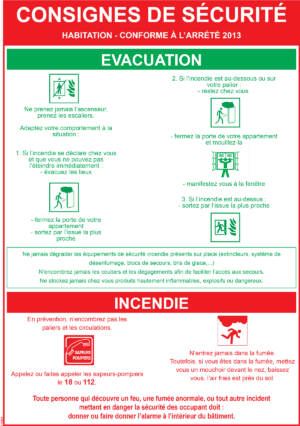 Consigne de sécurité habitation - Format A4