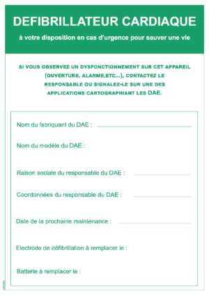 Consigne Maintenance Défibrillateur  - Format A4