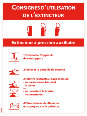 Consigne D'utilisation Extincteur PA 150 X 200 mm