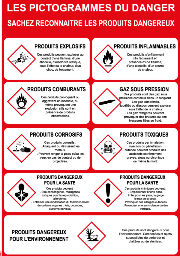 Consigne Pictogramme du danger - Format A4