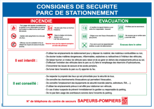Consigne parc de stationnement horizontale - Format A4