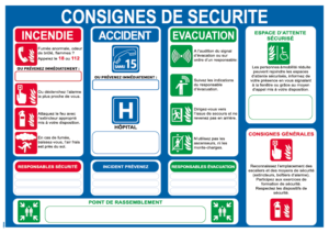 Consigne de sécurité horizontale- Format A4