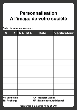 Étiquette de Maintenance PERSONNALISABLE