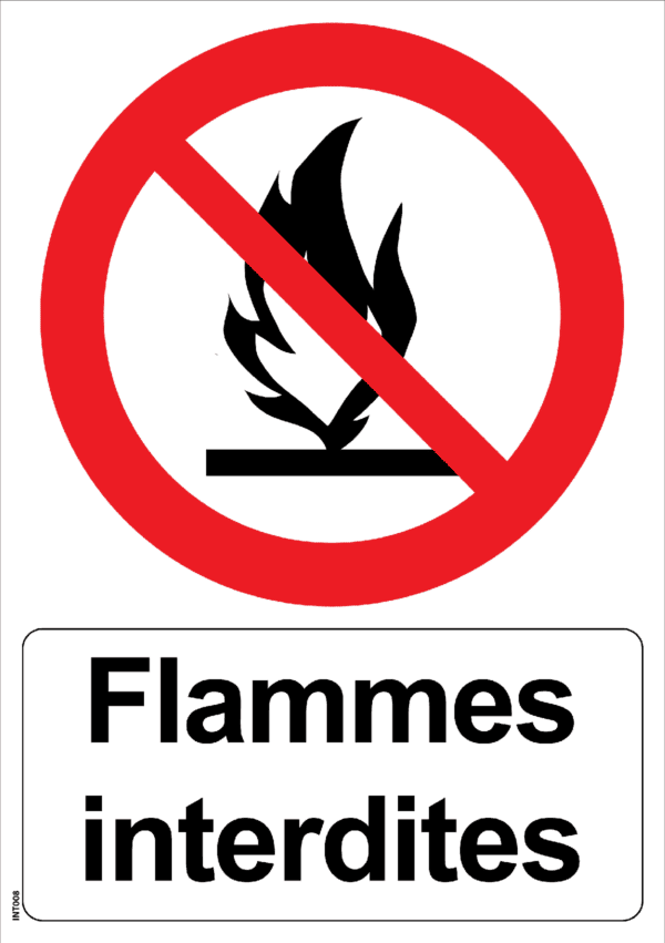 Panneau picto Flammes interdites - A4