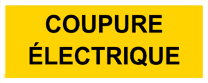 Panneau Coupure Electrique - 200 x 80 mm