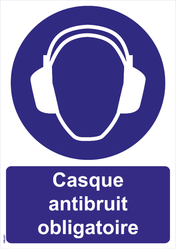 Panneau Casque antibruit obligatoire - A4
