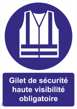 Panneau Gilet de sécurité haute visibilité obligatoire - A5