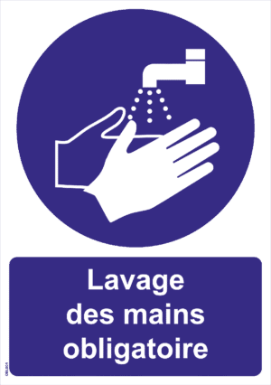 Panneau Lavage des mains obligatoire - A4