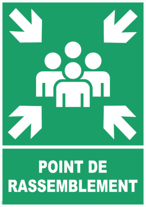 Panneau point de rassemblement + Picto - 420 x 594 mm- Dibond