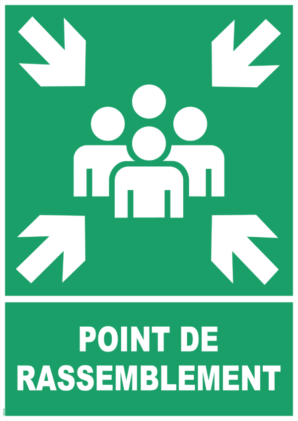 Panneau point de rassemblement + Picto - 420 x 594 mm- Dibond