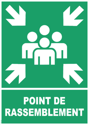 Panneau point de rassemblement + Picto - 420 x 594 mm - PVC