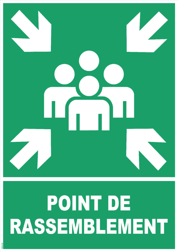 Panneau point de rassemblement + Picto - 297 x 420 mm - Dibond