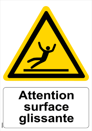 Panneau picto Attention Surface Glissante - A4