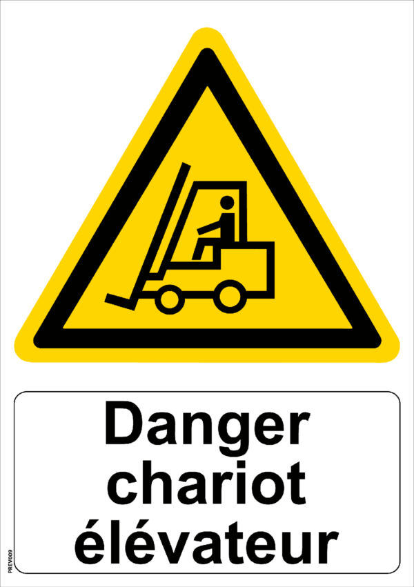 Panneau picto Danger Chariot élévateur - A4