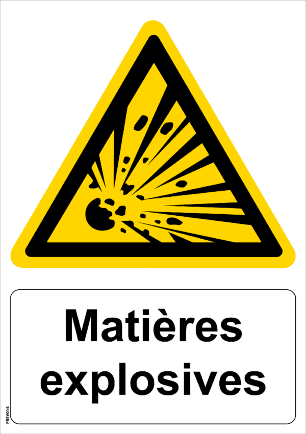 Panneau picto Matières Explosives -  A4