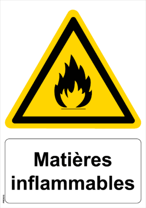 Panneau picto Matières Inflammables - A4