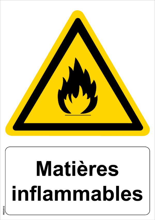 Panneau picto Matières Inflammables - A4