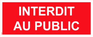 Panneau Interdit au public - 200 x 80 mm