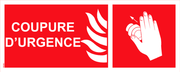 Panneau Coupure d'urgence - 200 x 80 mm