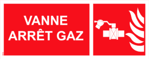 Panneau Vanne Arrêt Gaz - 200 x 80 mm