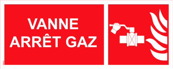 Panneau Vanne Arrêt Gaz - 200 x 80 mm
