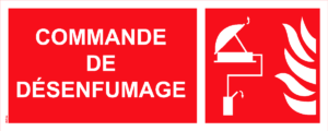 Panneau Commande de désenfumage - 200 x 80 mm