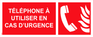 Panneau Téléphone à utiliser en cas d'urgence - 200 x 80 mm