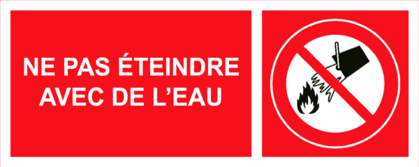 Panneau Ne pas éteindre avec de l'eau - 200 x 80 mm