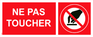 Panneau Ne pas toucher - 200 x 80 mm