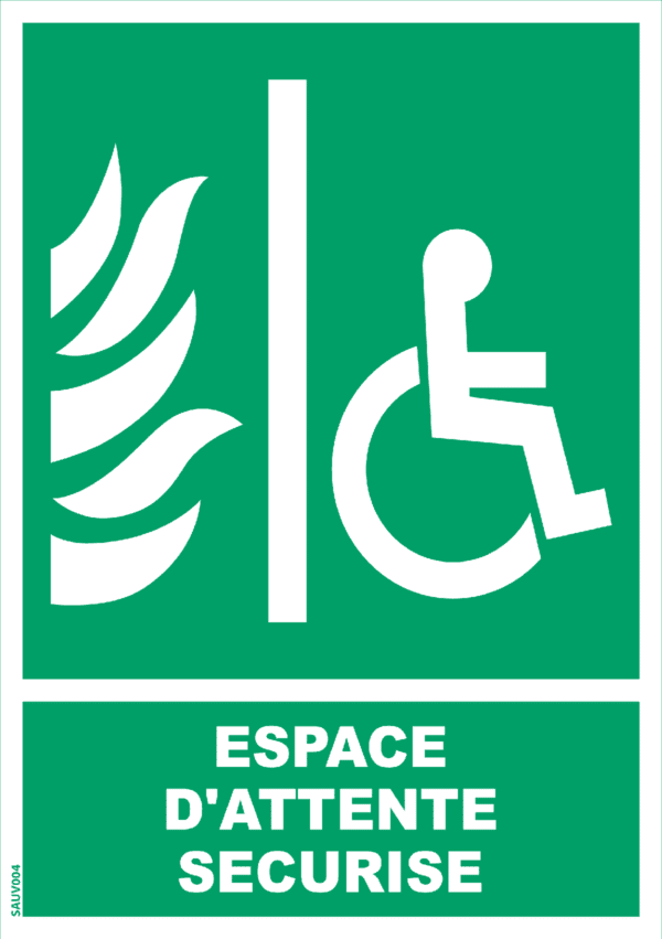 Panneau Espace d'attente sécurisé + Picto - A4