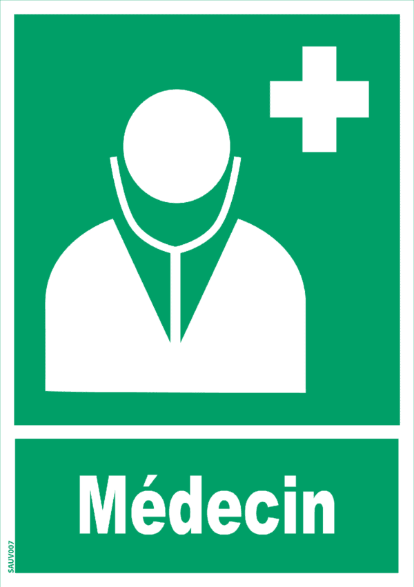 Panneau Médecin + Picto - A4