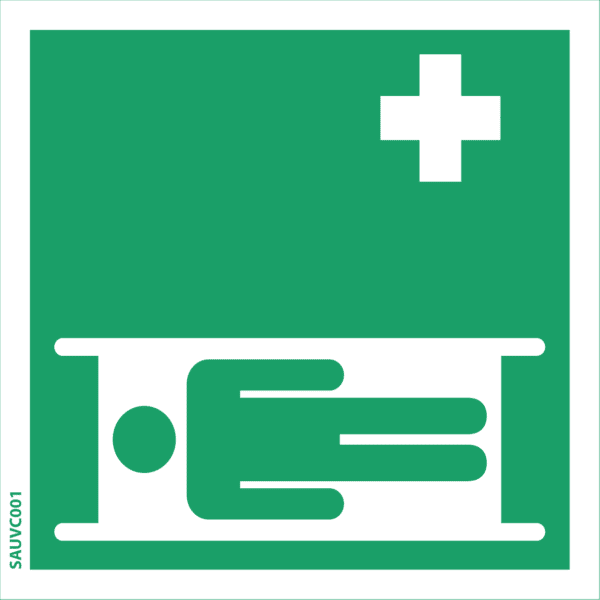 Panneau Civière + Picto - 100 x 100 mm