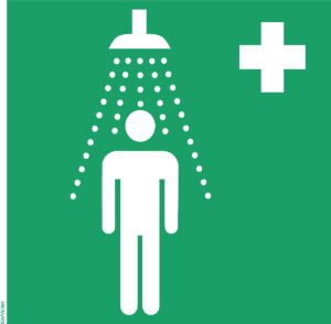 Panneau Douche de sécurité + Picto - 100x100mm
