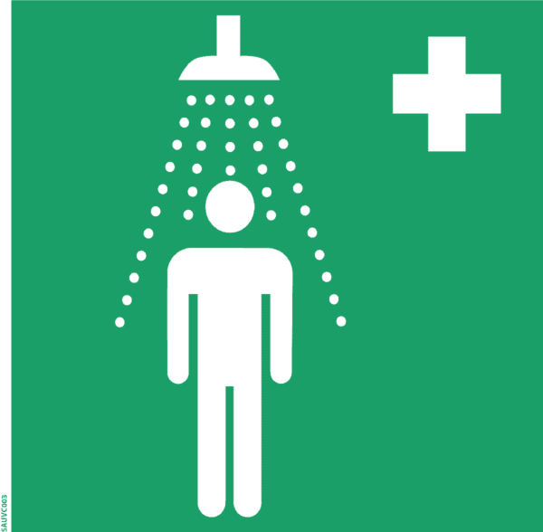 Panneau Douche de sécurité + Picto - 100x100mm