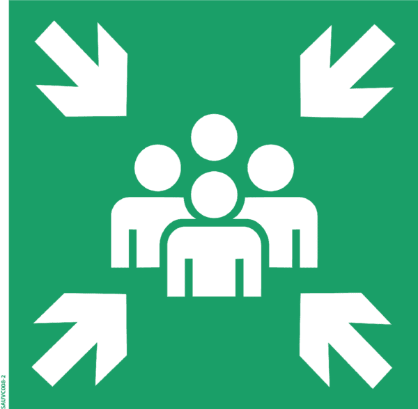 Panneau point de rassemblement + Picto - 200x200 mm