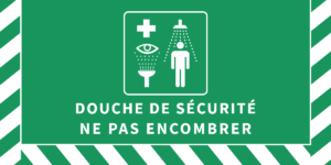 Signalétique autocollante surface anti-dérapante DOUCHE DE SECURITE - 800 x 400 mm