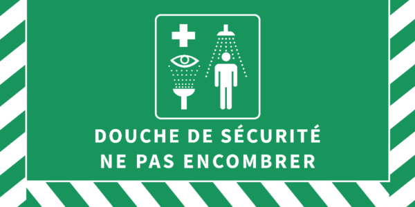 Signalétique autocollante surface anti-dérapante DOUCHE DE SECURITE - 800 x 400 mm