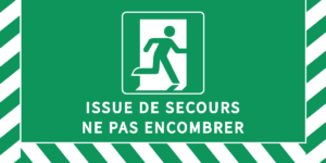 Signalétique autocollante surface anti-dérapante Issue de Secours - 800 X 400 mm