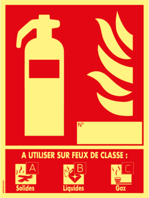 Panneau Classe de Feux ABC - Photoluminescent - 150 x 200 mm