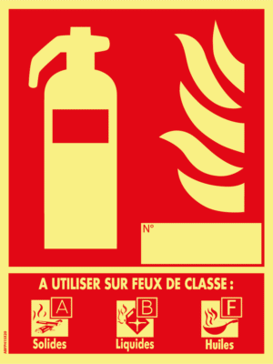 Panneau Classe de Feux ABF - Photoluminescent - 150 x 200 mm