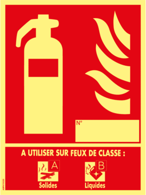 Panneau Classe de Feux AB - Photoluminescent - 150 x 200 mm