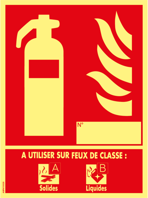 Panneau Classe de Feux AB - Photoluminescent - 150 x 200 mm