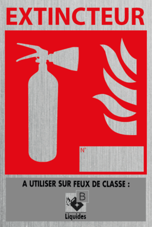 Panneau Classe de feux B - Dibond Alu Brossé - 100 x 150 mm