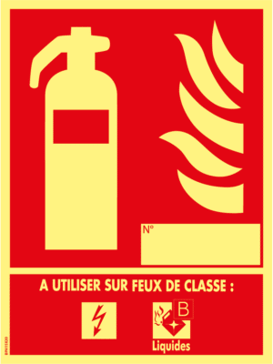 Panneau Classe de Feux B - Photoluminescent - 150 x 200 mm