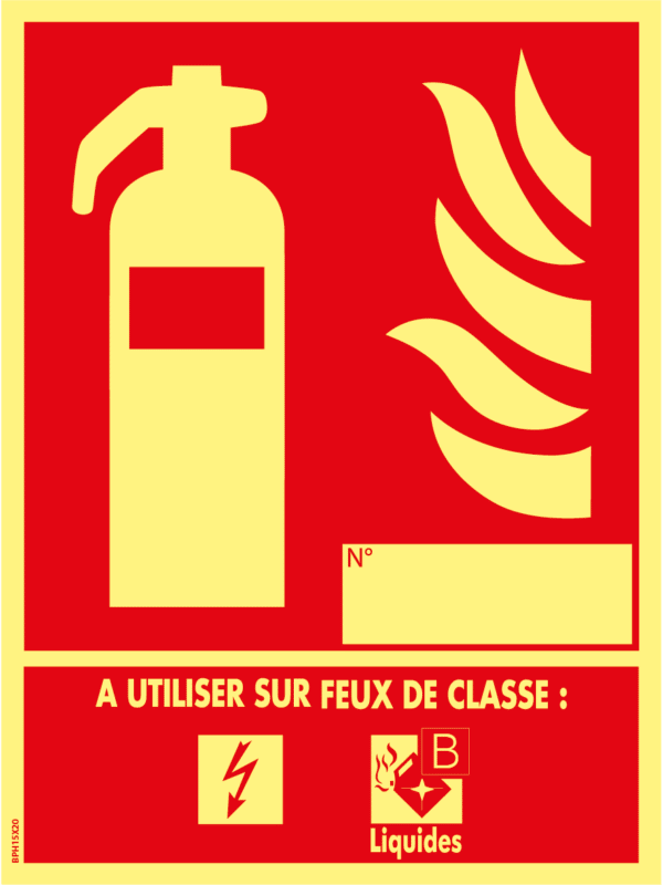 Panneau Classe de Feux B - Photoluminescent - 150 x 200 mm